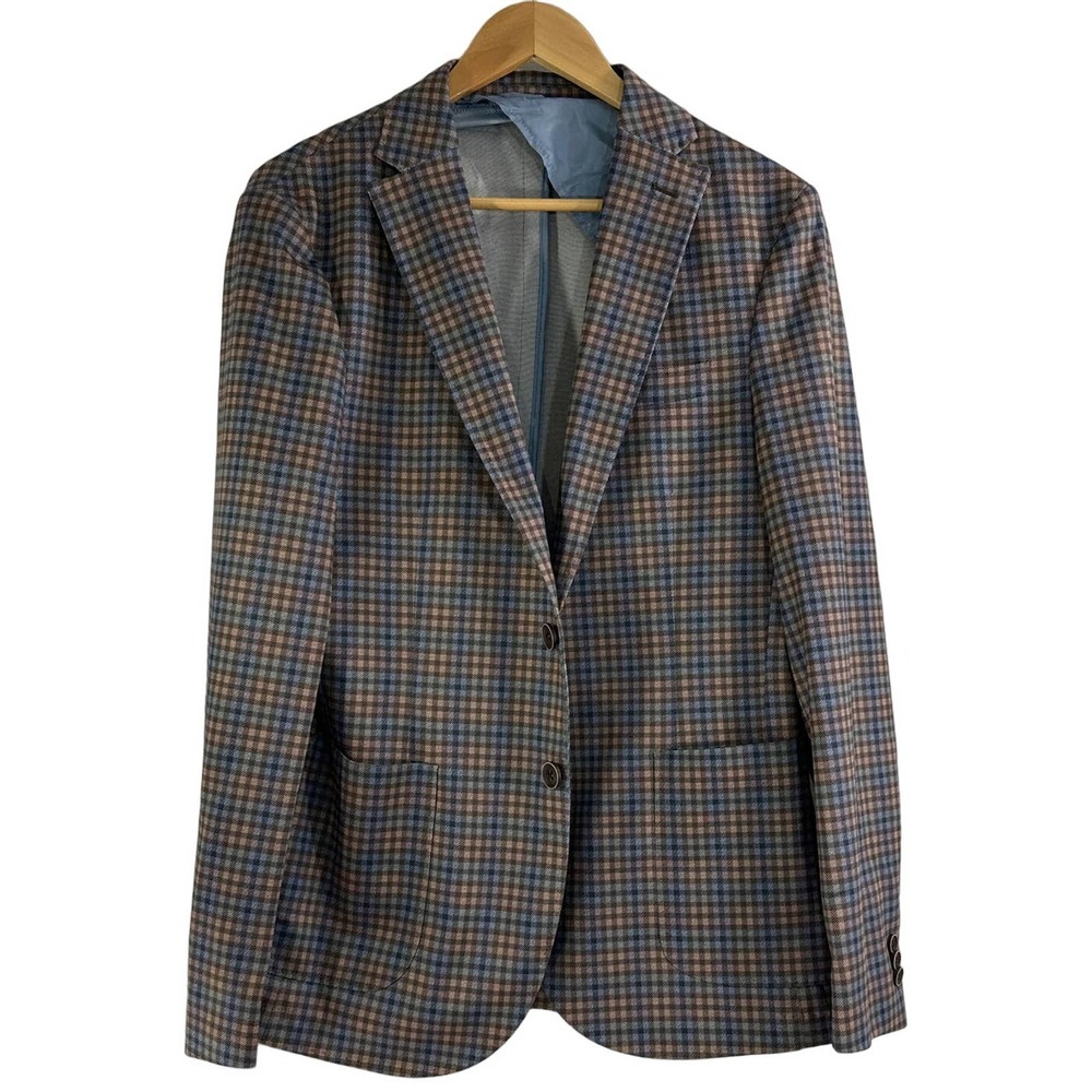 johnnie-O Classic Blue and Brown Check Blazer